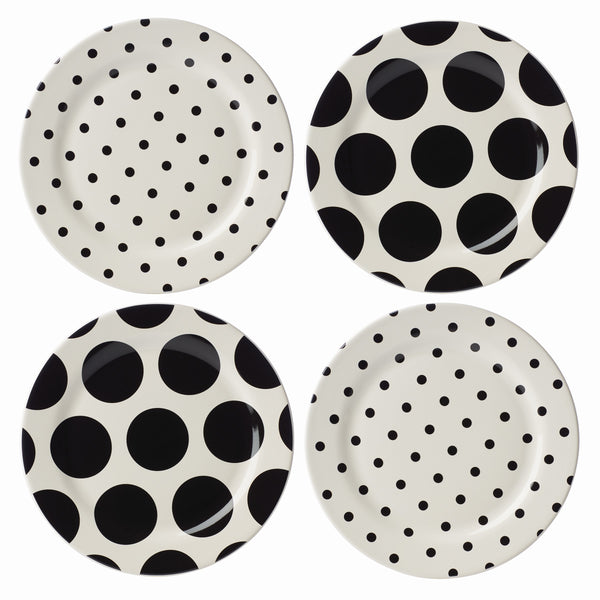 Lenox Kate Spade On The Dot Assorted Accent Plates, Set of 4 White, WHITE STONEWARE 895199