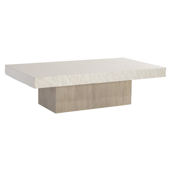 Bernhardt Bernhardt Beauclair Sandblasted Oak Base Cocktail Table With Vintage Cream Cast Concrete Top, 60" 550021