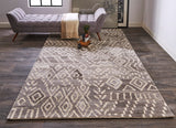 Feizy Rugs Asher Wool/Viscose Hand Tufted Bohemian & Eclectic Rug Gray/White 12' x 15'