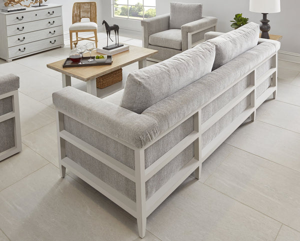 A.R.T. Furniture Atlas Swivel Chair: Elegant Fleur De Sel Finish With Plush Chenille Blend Cushions For Ultimate Comfort White Fabric In A Polyester,Chenille Blend,In A Gray And Beige Coloration 762516-5824