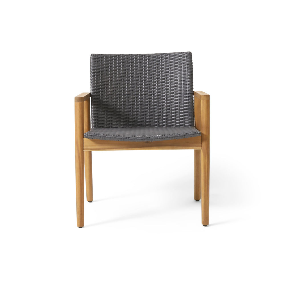 English Elm Christopher Knight Home® - BRYAN Acacia Club Chair Set of 2 - Natural Wicker Seating, Durable Metal & Wood Frame, Outdoor Comfort 71509.00GRY