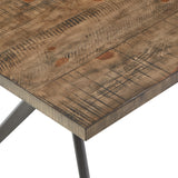 Homelegance By Top-Line Amala Wood Finish and Black Metal Base Dining Table Grey Veneer