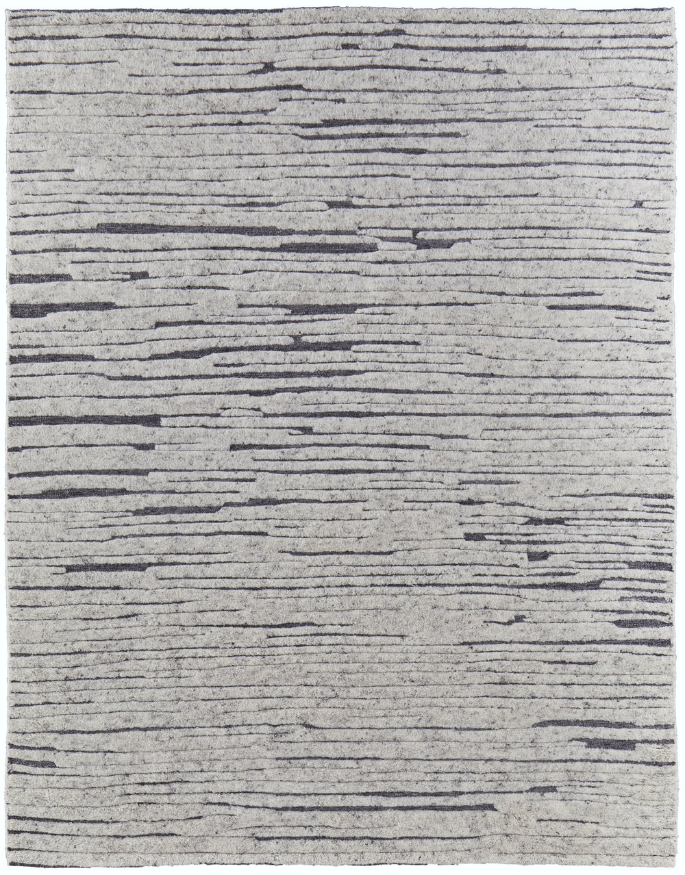 Feizy Rugs Broadfield Hand-knotted Wool Rug - Modern Scandinavian Design With High-low Pile And Stripes Ivory Wool T21t6037ivychlp00