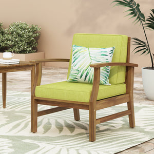 English Elm Perla Solid Acacia Outdoor Club Chair Slatted Hardwood Frame Resort Patio Seat 61442.00GRN