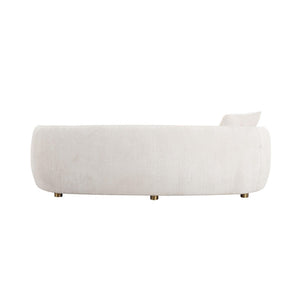 Pasargad Zarina Modern Upholstered Sofa With 2 Pillows – Luxurious Comfort & Minimalist Design, Ivory Ivory Textured Fabric Pzw-22013-3
