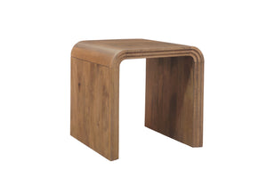 Porter Designs Porter Palencia Solid Mango Wood End Table – Stunning Waterfall Design For Organic Elegance At Home Natural Wood 05-117-07-3098