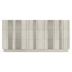 Bernhardt Bernhardt Tempo Dresser In Wire-Brushed Oak With Satin Nickel Overlays, 6 Push-To-Open Drawers (72") 346052