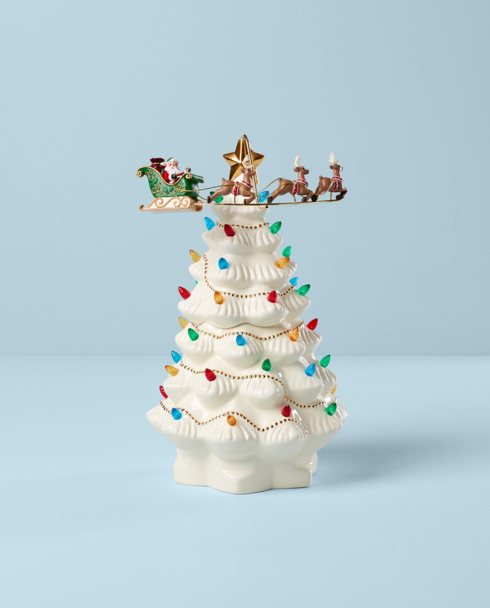 Lenox Treasured Traditions Tree with Flying Santa NO COLOR PORCELAIN 894469