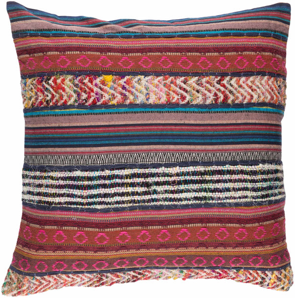 Surya Marrakech 20" Bohemian Global Accent Pillow - Soft Cotton & Viscose Blend For Chic Home Decor Red Cotton,Viscose,Cotton,Viscose Mr002-2020