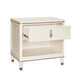 Grace One Drawer Nightstand with USB Port White with Opulent Opal Finish P377140 Pulaski Furniture