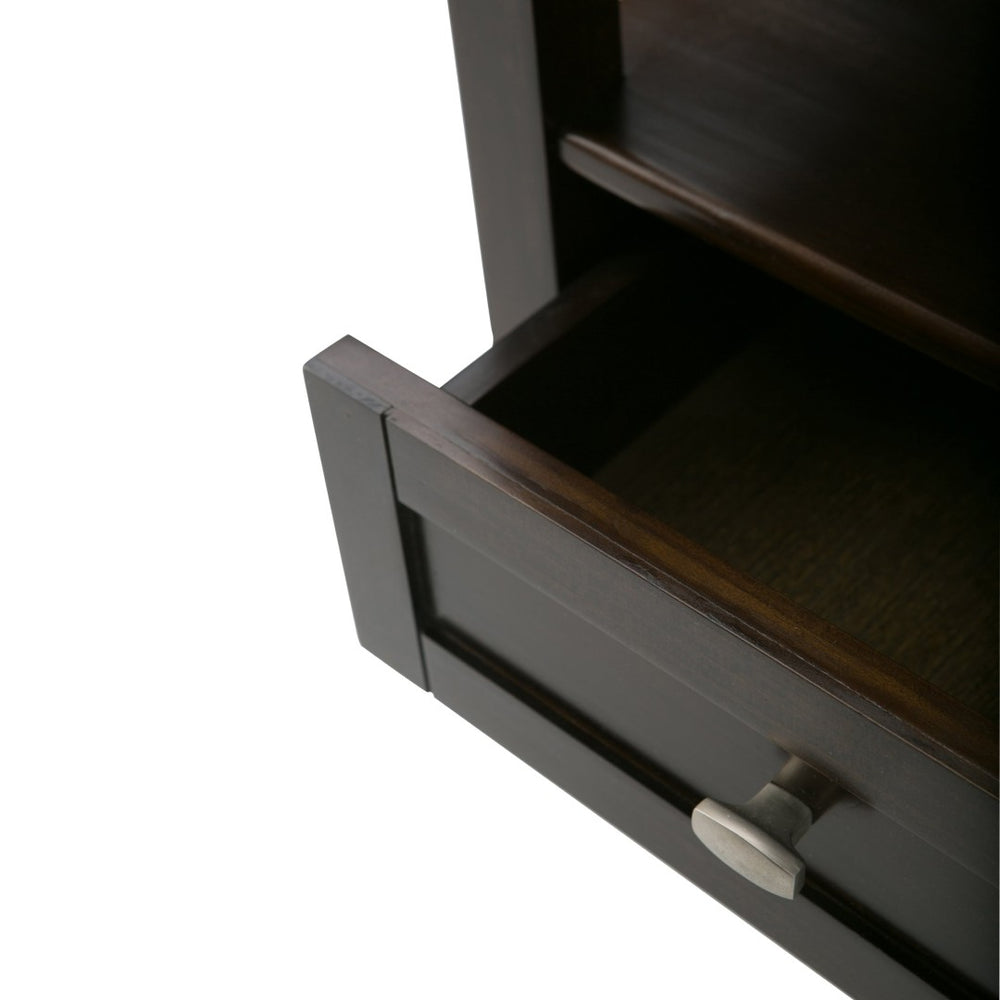 English Elm Warm Solid Wood 20-Inch Wide Transitional End Table In Tobacco Brown With Storage & Style B136P159707-GIGA