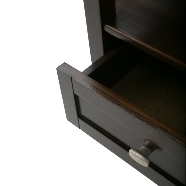 English Elm Warm Solid Wood 20-Inch Wide Transitional End Table In Tobacco Brown With Storage & Style B136P159707-GIGA