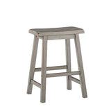 Homelegance By Top-Line Barrett Saddle Seat Counter Height Backless Stools (Set of 2) Grey Rubberwood