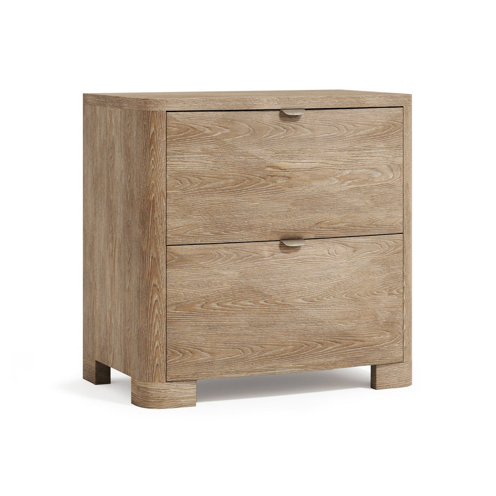 Bernhardt Bernhardt Aventura Nightstand — Marcona Oak Pyramid Drawer Design, Soft-Close, Usb Charging (28" W) 318228