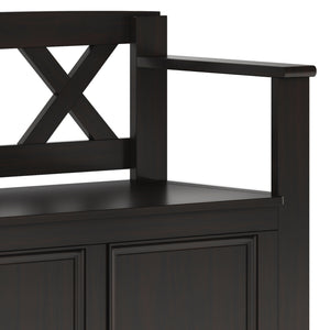 English Elm Amherst Solid Wood 36" Entryway Storage Bench - Transitional Design In Warm Hickory Brown Finish B136P158353