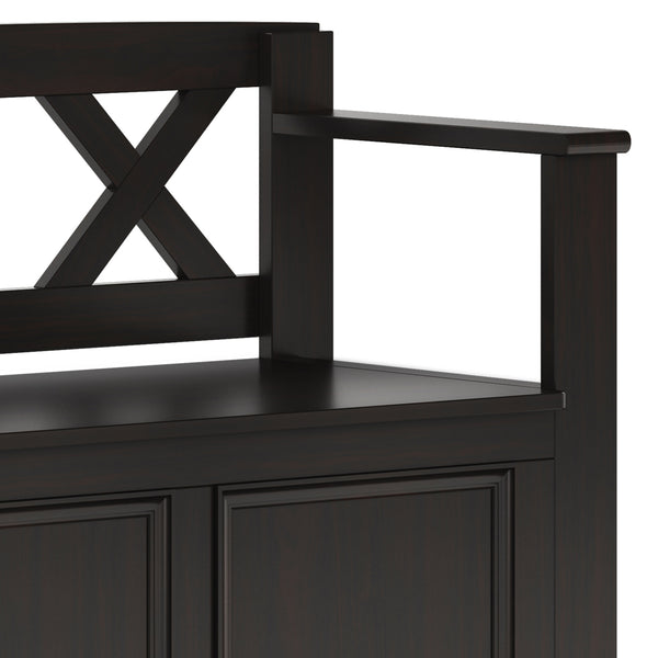 English Elm Amherst Solid Wood 36" Entryway Storage Bench - Transitional Design In Warm Hickory Brown Finish B136P158353