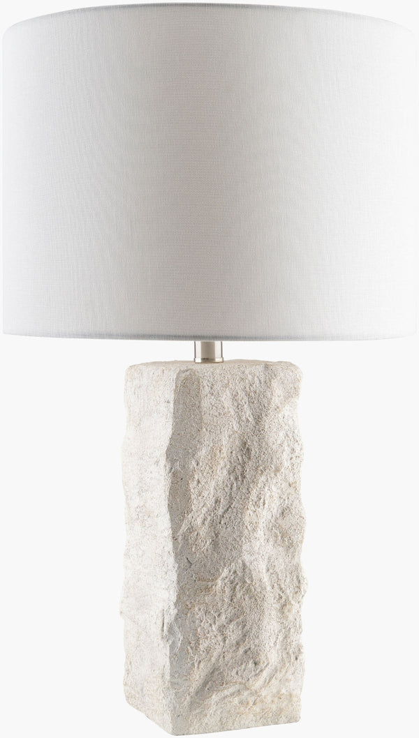 Livabliss Marie Sculptural Resin Table Lamp with Linen Shade for Bedroom or Entryway Decor MRE-001