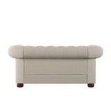 Homelegance By Top-Line Pietro Tufted Chesterfield Loveseat Beige Linen