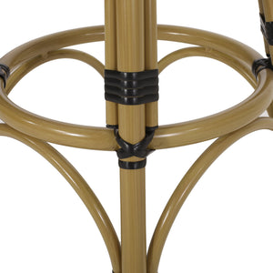English Elm Outdoor Tropical Pe Rattan Backless Barstools Aluminum Frame Poolside Set of 2 72607.00BLK