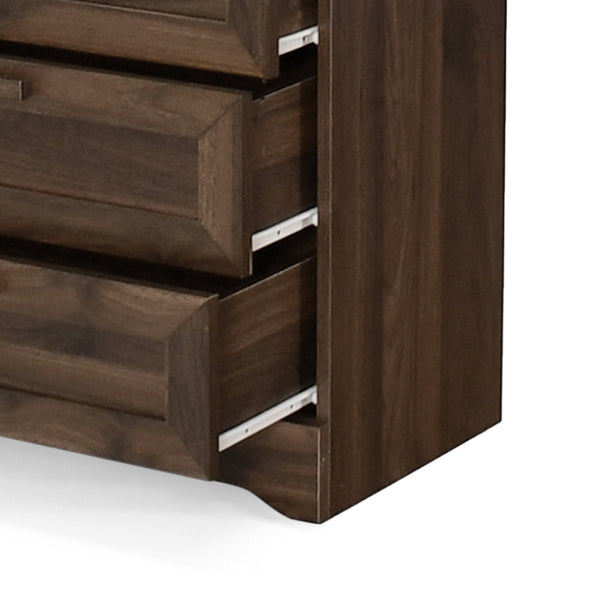 English Elm Christopher Knight Home® - DELANEY Walnut 4-Drawer Dresser with Faux Wood Finish, Compact Storage, Block Pulls, 27.5"W x 34"H 71141.00WALN