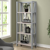 Parker House Americana Modern - Dove Etagere Bookcase Dove with Weathered Natural Shelves Poplar Solids / Birch Veneers with Oak shelves AME#330-DOV
