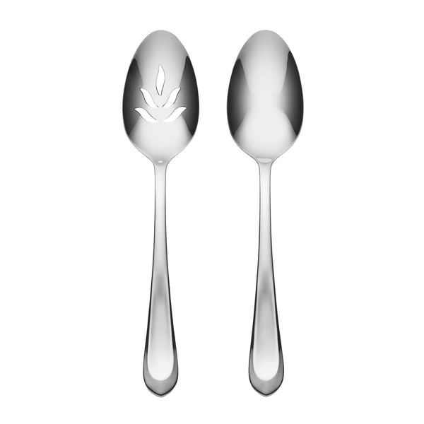 Lenox Hampton Forge Alessi Mirror 2 Piece Everyday Serving Spoons Set Metallic, STAINLESS METAL 895328
