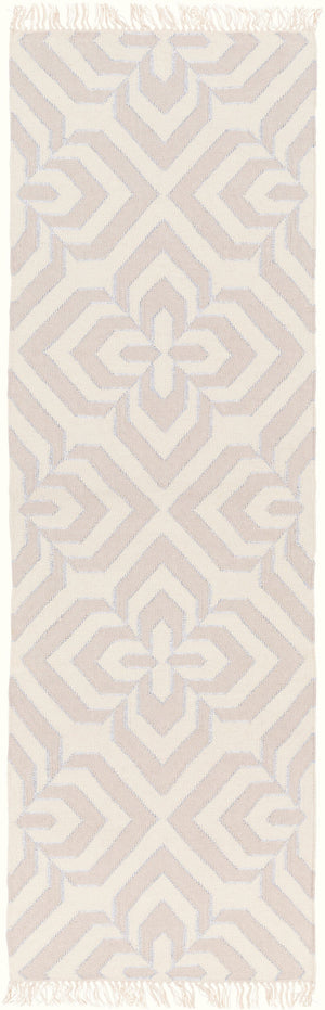 Surya Marinda Mri-8000 2'6" X 8' Handmade Wool Rug – Durable, Modern Design With Metallic Thread Elegance Ivory Wool,Metallic Thread Mri8001-268