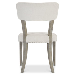 Bernhardt Bernhardt Albion Side Chair With Wire‑Brushed Pewter Oak, Tailored Upholstery, Nailhead Trim Accent 311541