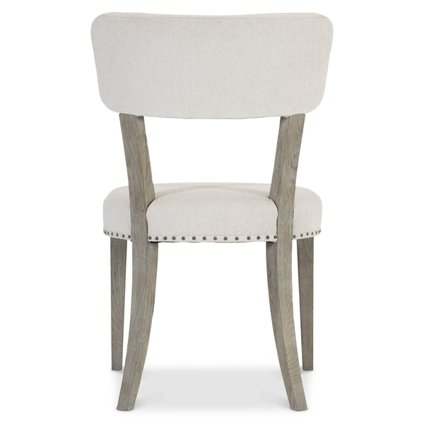Bernhardt Bernhardt Albion Side Chair With Wire‑Brushed Pewter Oak, Tailored Upholstery, Nailhead Trim Accent 311541