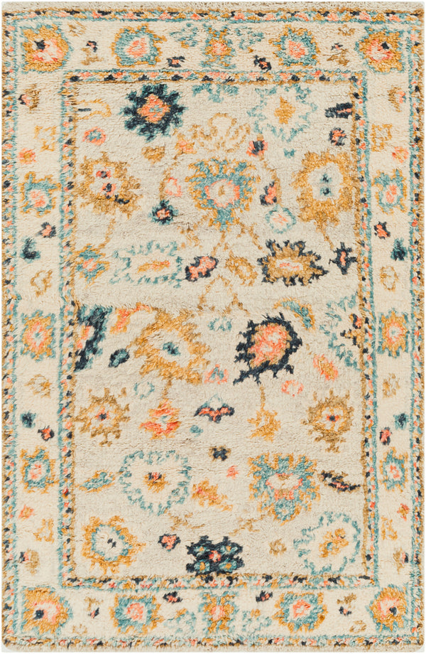Marrakech MRK-2300 6' x 9' Handmade Rug MRK2300-69  Dark Blue, Sky Blue, Orange, Mustard, Tan, Beige Surya