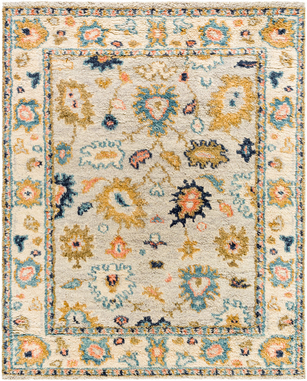 Marrakech MRK-2300 8' x 10' Handmade Rug MRK2300-810  Dark Blue, Sky Blue, Orange, Mustard, Tan, Beige Surya