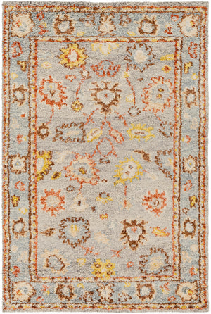 Marrakech MRK-2301 6' x 9' Handmade Rug MRK2301-69  Dark Brown, Rust, Mustard, Medium Gray, Cream Surya