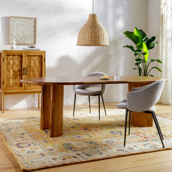 Surya Marrakech Handmade Wool Rug 2' X 3' - Luxurious High Pile Design For Modern And Classic Homes Mustard Wool Mrk2302-23