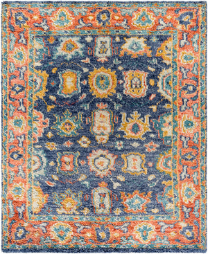 Marrakech MRK-2303 8' x 10' Handmade Rug MRK2303-810  Burnt Orange, Dusty Coral, Rust, Dark Blue, Mustard, Denim Surya