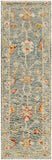 Marrakech MRK-2305 2'6" x 8' Runner Handmade Rug MRK2305-268  Charcoal, Mustard, Rust, Pale Blue, Light Gray, Light Beige Surya