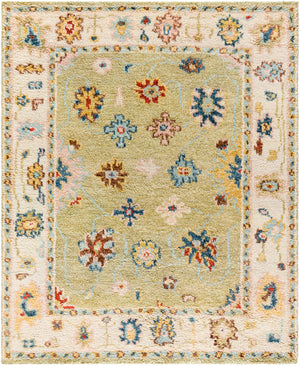 Marrakech MRK-2307 8' x 10' Handmade Rug MRK2307-810  Light Sage, Dark Blue, Pale Blue, Light Pink, Dark Brown, Rust Surya