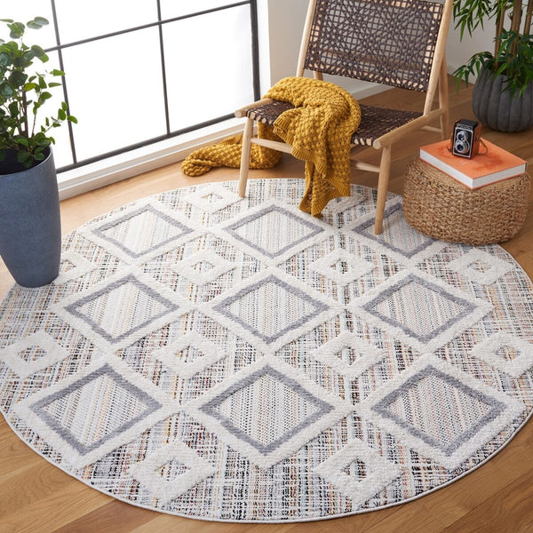 Safavieh Marrakesh 523 Power Loomed Bohemian Rug Grey / Multi MRK523D-2