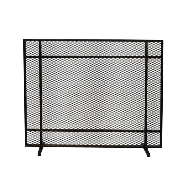 English Elm Christopher Knight Home® - FIRE Screen Black & Gold Iron Fireplace Guard — Decorative Mesh Safety Shield 42.75x33.25x3 in 65183.00BBGLD