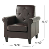 Christopher Knight Home® - Noble House - Isaac Tufted Brown Leather Club Chair