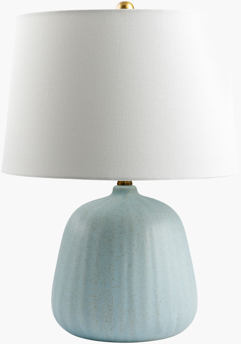 Surya Marine 22" Seaside Charm Accent Table Lamp With Intricate Ceramic Design And Warm Linen Shade Shade, White,Finial, Metallic ,Brass,Harp, Metallic ,Brass,Cord, Translucent Ceramic,Linen,Iron Mrn-001