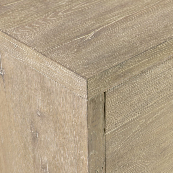 Bernhardt Bernhardt Tribeca Buffet Aurum Finish — 64" White Oak Storage Buffet With Soft-Close Drawers & Steel Base 333133