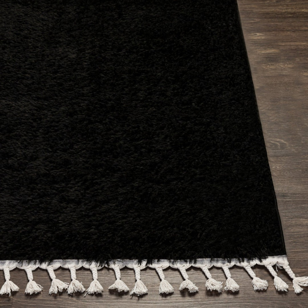 Livabliss Merino Bohemian Global Pattern Polyester Area Rug with Fringe Accent for Entryway or Bedroom Black, Cream 4'4" x 6'5" MRO2300-4464