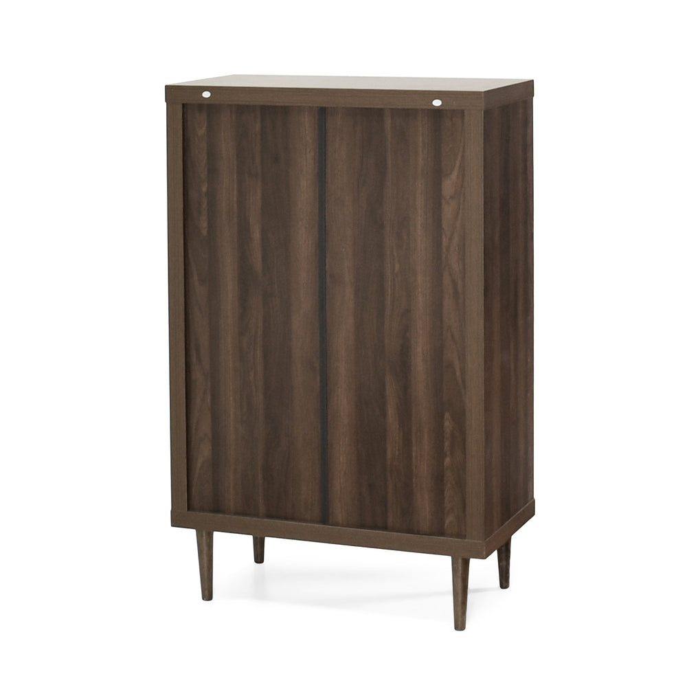 English Elm Christopher Knight Home® - Nordic 5-Drawer Chest – Mid-Century Modern Storage Solution With Warm Walnut Finish & Tapered Legs 71146.00WALN