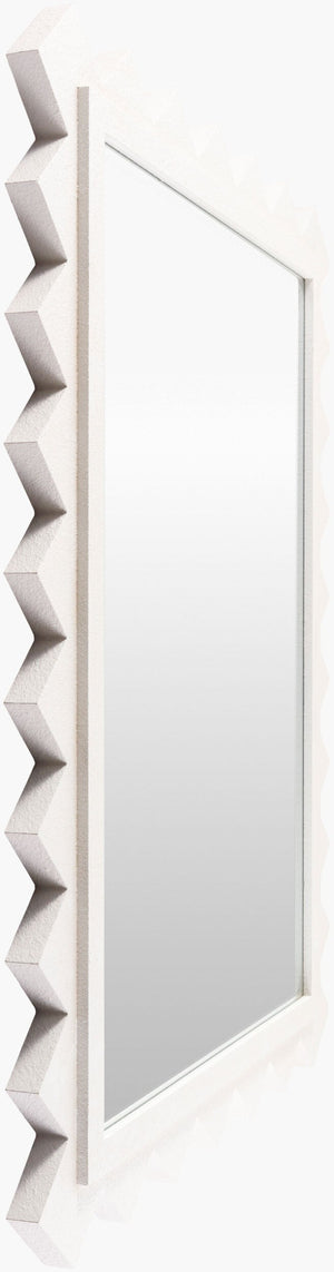 Surya Harrison Accent Mirror - Elevate Your Home Decor With Timeless Elegance & Artistic Flair 35"H X 25"W Frame, White Manufactured Wood Mrr1007-5745