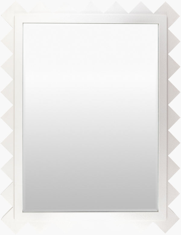 Surya Harrison Accent Mirror - Elevate Your Home Decor With Timeless Elegance & Artistic Flair 35"H X 25"W Frame, White Manufactured Wood Mrr1007-5745