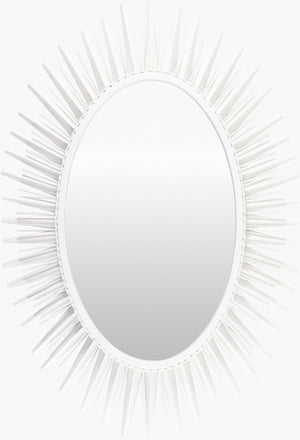 Surya Nihal Mid-century Modern Accent Mirror - 35"H X 24"W - Elevate Your Space With Timeless Elegance Frame, White Iron Mrr1040-3524