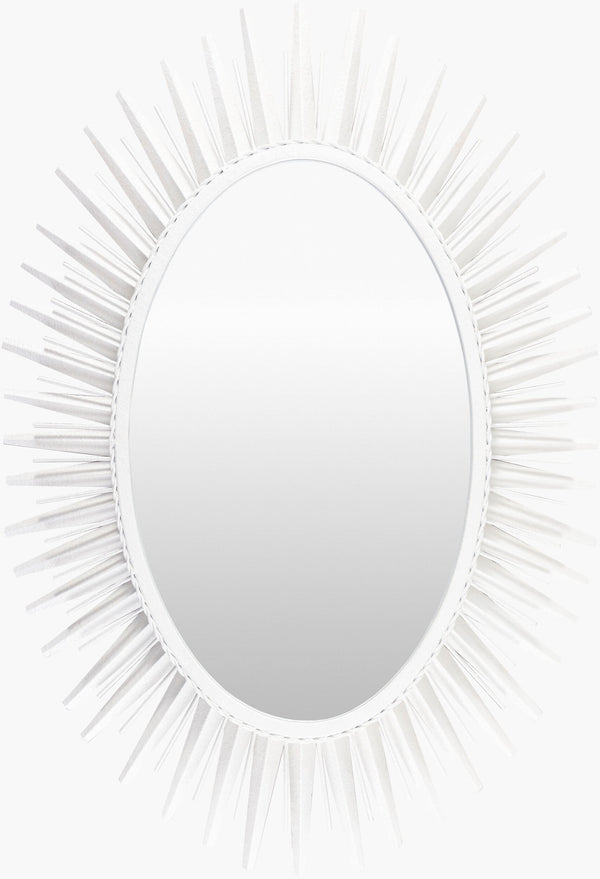 Surya Nihal Mid-century Modern Accent Mirror - 35"H X 24"W - Elevate Your Space With Timeless Elegance Frame, White Iron Mrr1040-3524