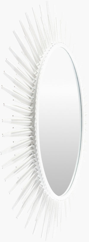 Surya Nihal Mid-century Modern Accent Mirror - 35"H X 24"W - Elevate Your Space With Timeless Elegance Frame, White Iron Mrr1040-3524