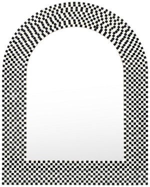 Safavieh Martini, 30 Inch, Black/White, Glass Mosaic/Iron/Mdf Mirror MRR4000A