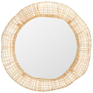 Safavieh Alia, 24 Inch, Natural, Cane/Mdf/Iron Mirror MRR4001A